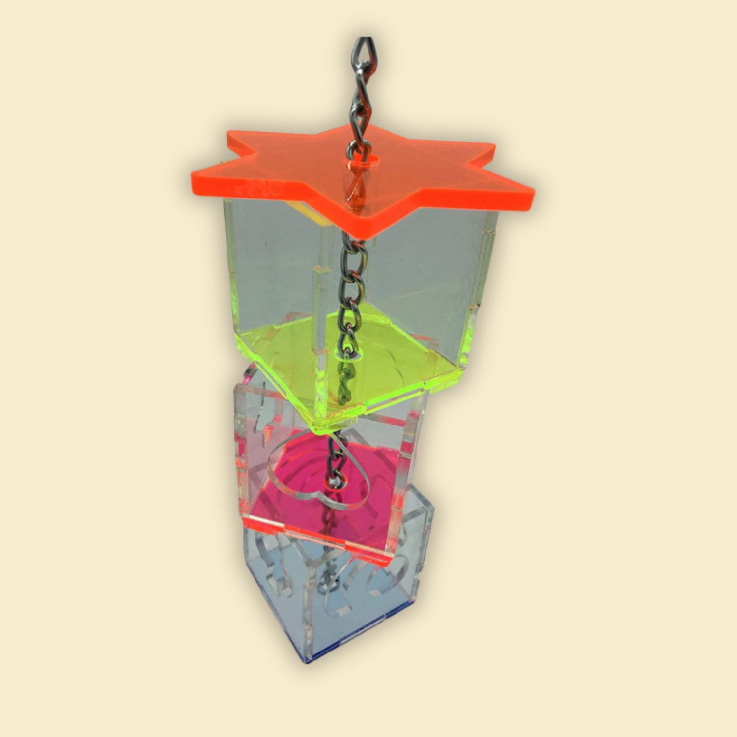 interactief voedsel zoekapparaat stapelbare kubussen met oranje ster